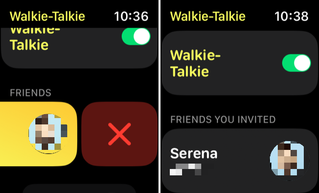 Remove and add a contact in Walkie Talkie
