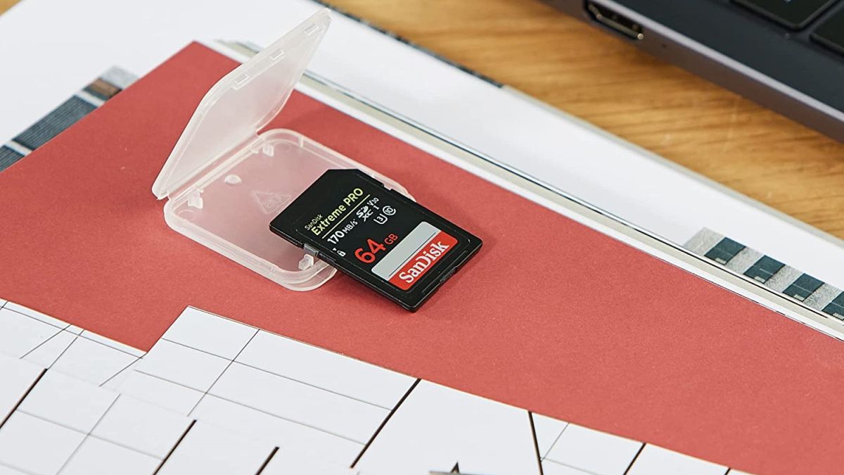 SanDisk 64GB Extreme PRO on table