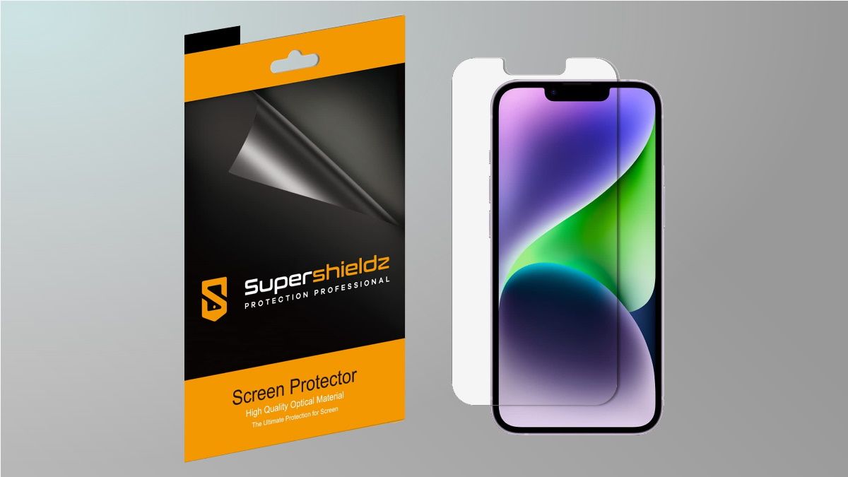 Supershieldz PER screen protector on grey background