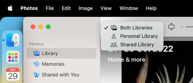 Switch between Shared Library and personal on a Mac