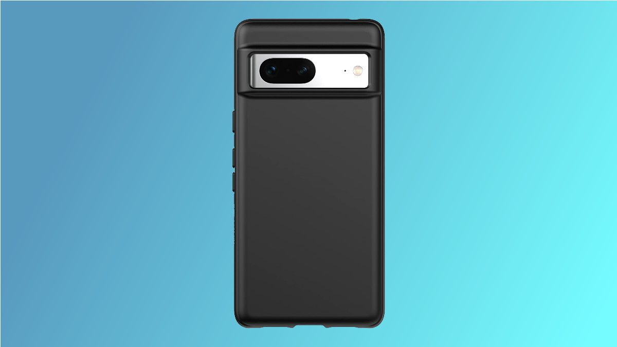 Tech21 case on blue background