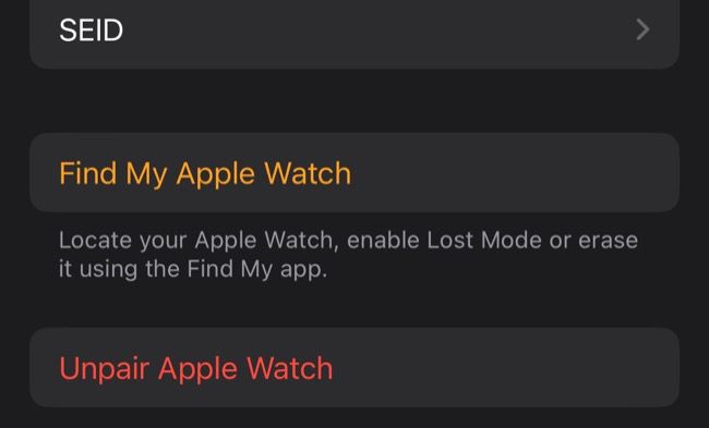Unpair your Apple Watch
