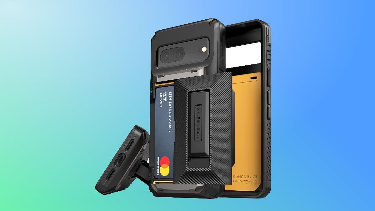 VRS Design case on green and blue background