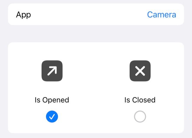 Use the Camera app as a trigger for an automation in Shortcuts