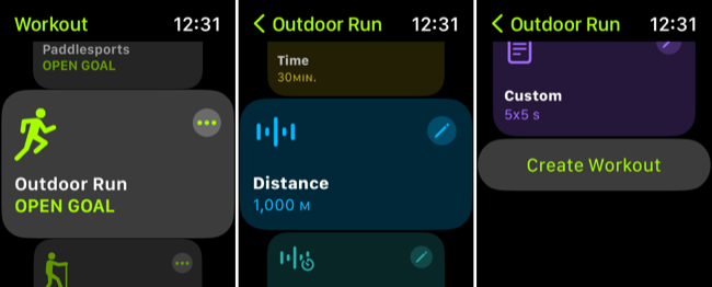 Change goals for Workout type on Apple Watch