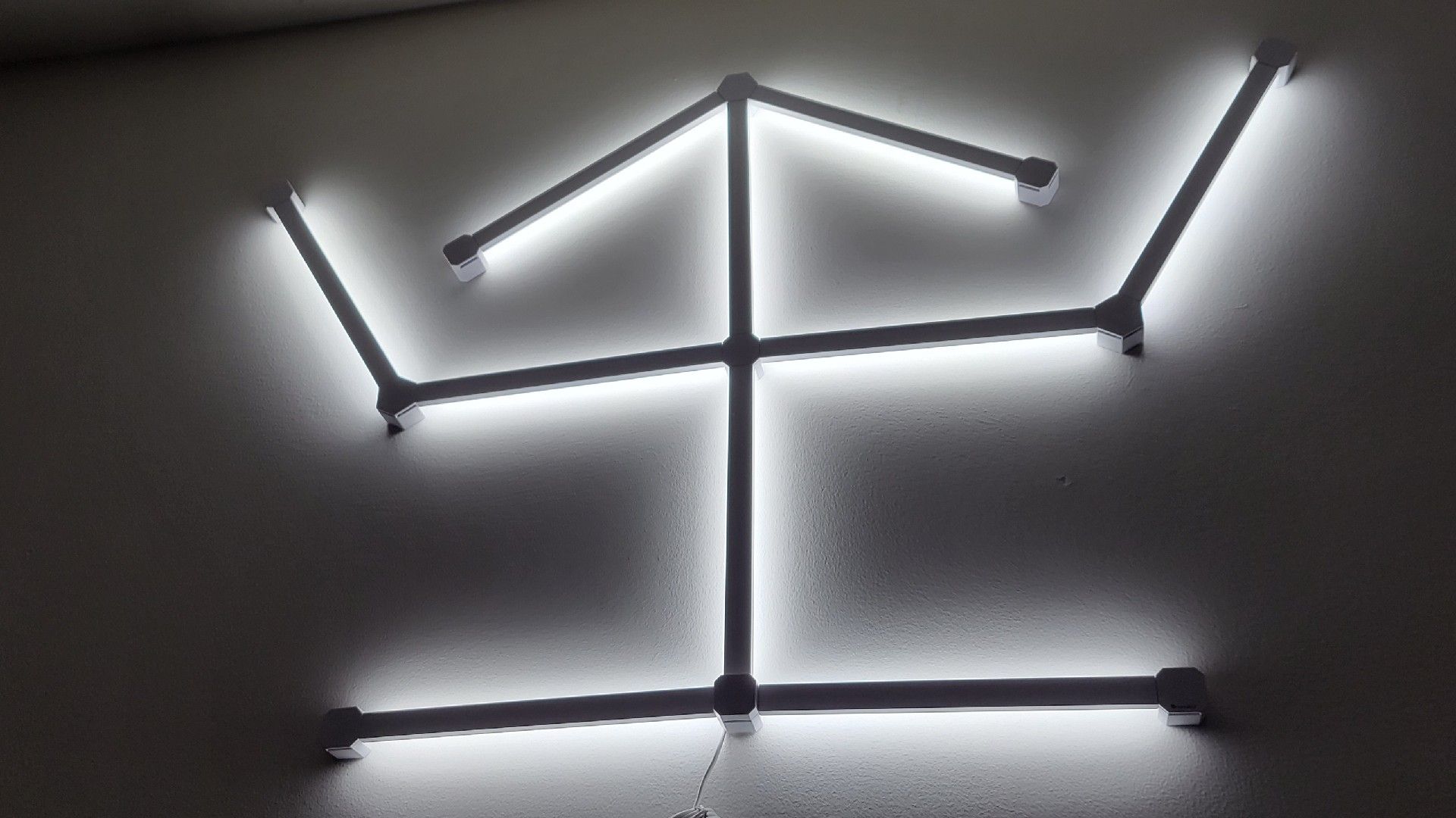 A lighting set up made from a combination of Nanoleaf Lines and Lines Squared kits