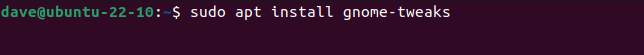 Installing GNOME Tweaks