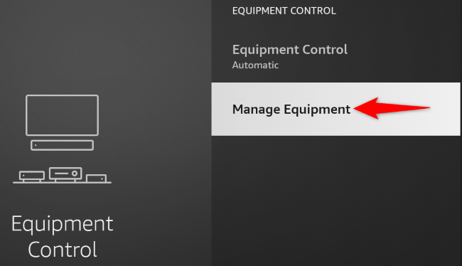 Select "Manage Equipment."