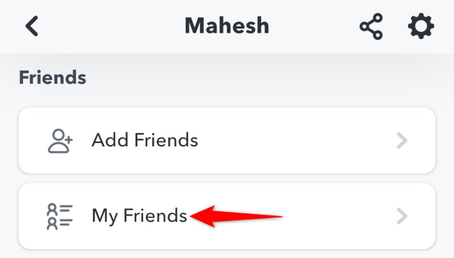 Choose &ldquo;My Friends.&quot;