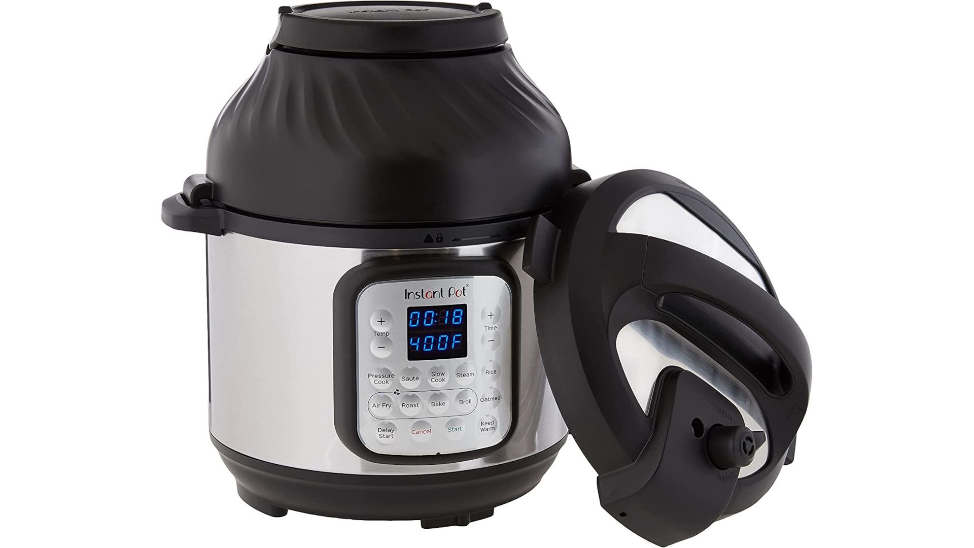 An Instant Pot is shown on a white background.