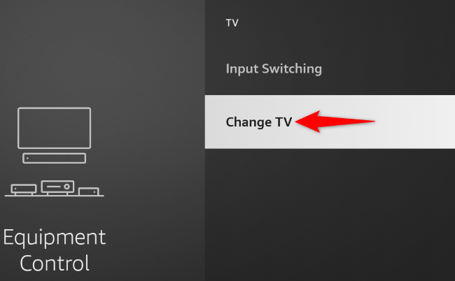 Select "Change TV."