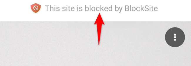 BlockSite's message for a blocked site.