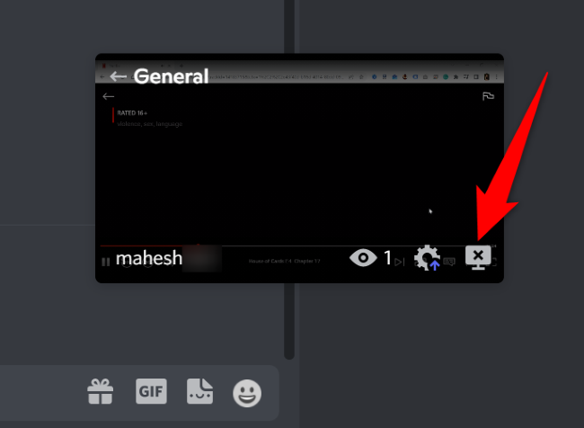 Select "X" in the floating window's bottom-right corner.