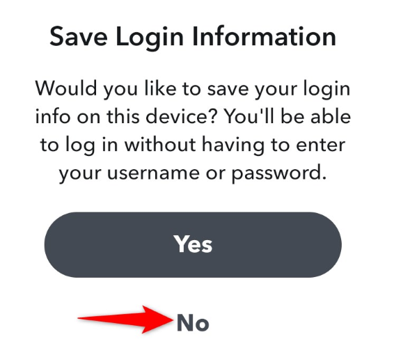 Select &ldquo;No.&quot;