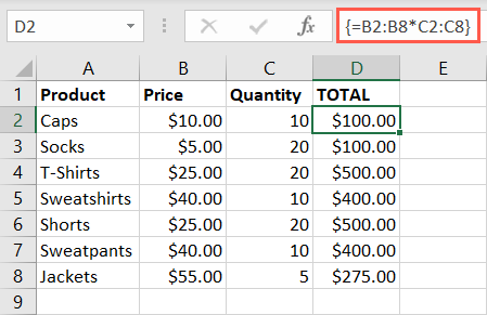 Array formula using other versions of Excel