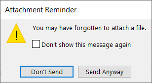 Attachment reminder in Outlook