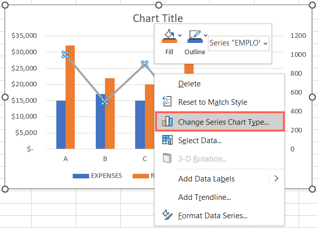 How to Add or Remove a Secondary Axis in an Excel Chart