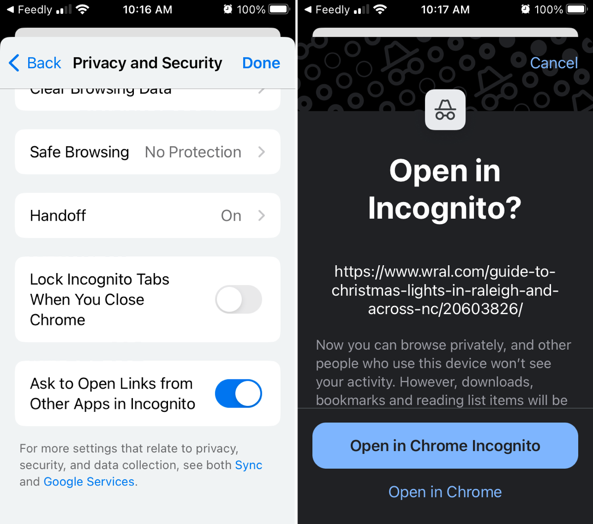 Chrome On IPhone And IPad Has A New Incognito Mode Feature