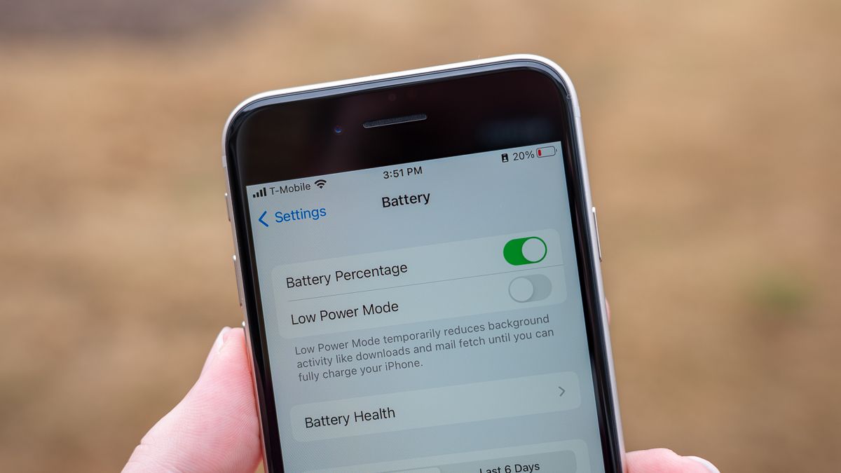 Low Power Mode setting on iPhone