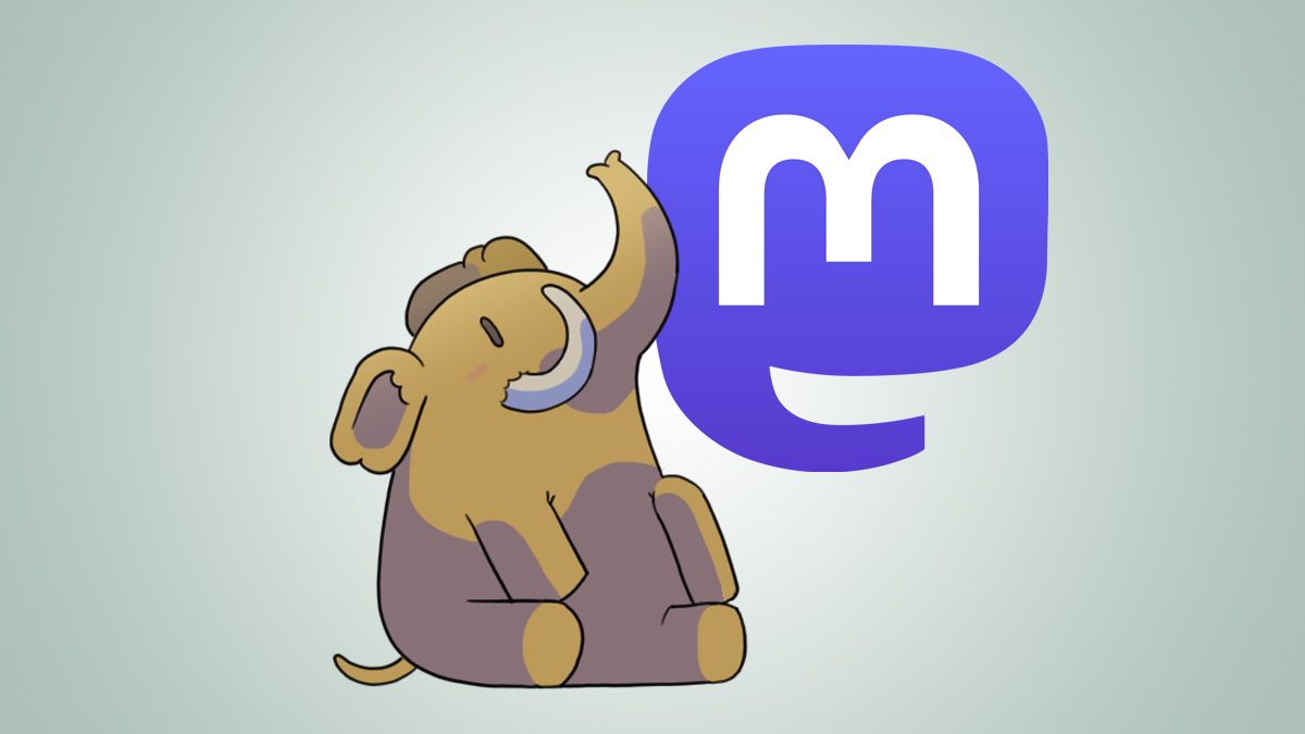 Mastodon mascot with logo