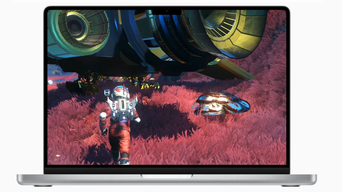 No Man's Sky pictured running on a MacBook