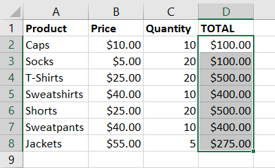 Multiplication results from Paste Special in Excel