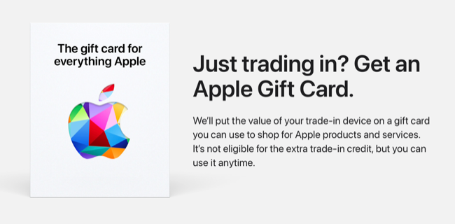 Get a gift card using Apple Trade In