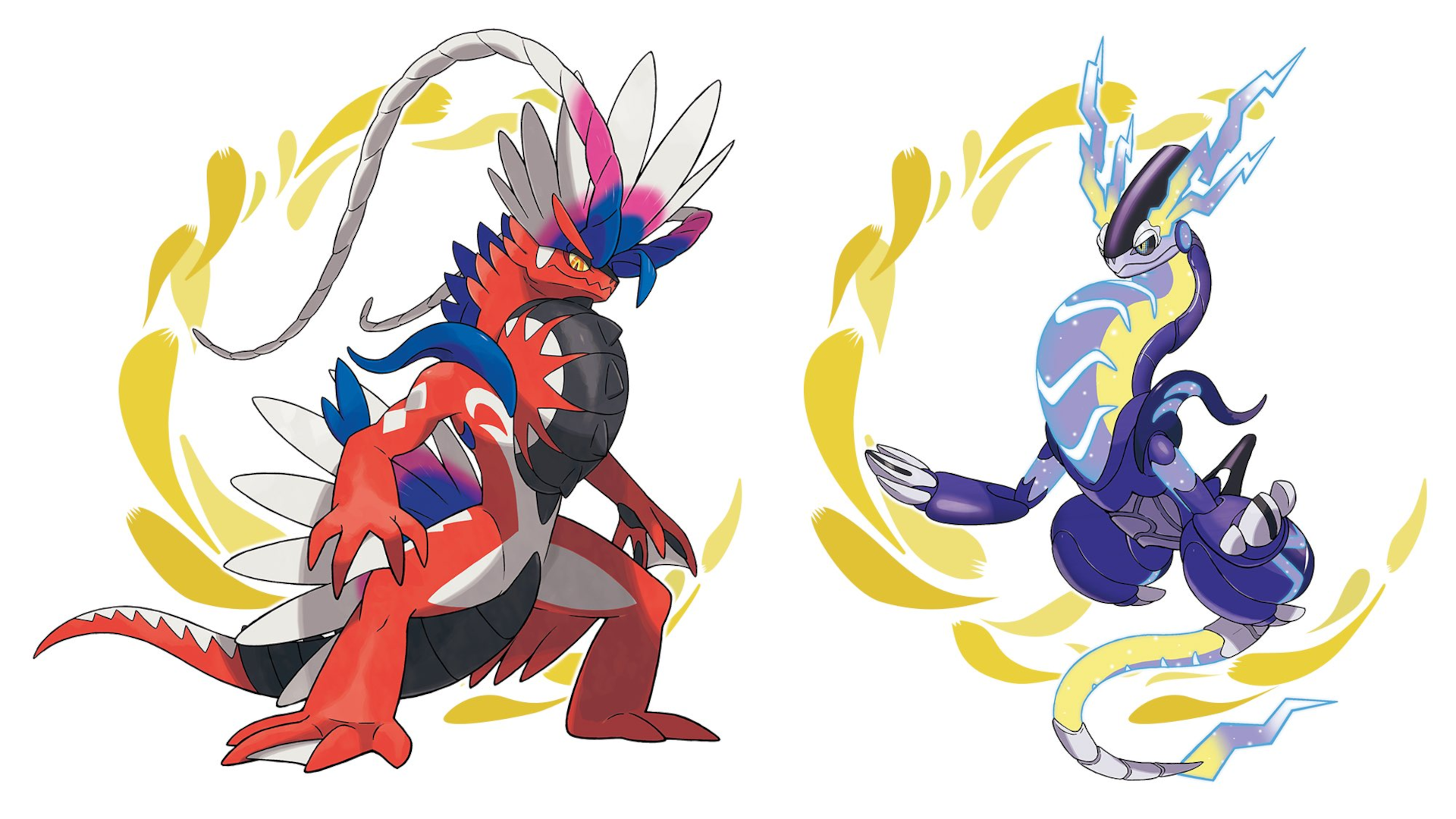 The two legendary Pokémon from 'Scarlet and Violet' are shown.