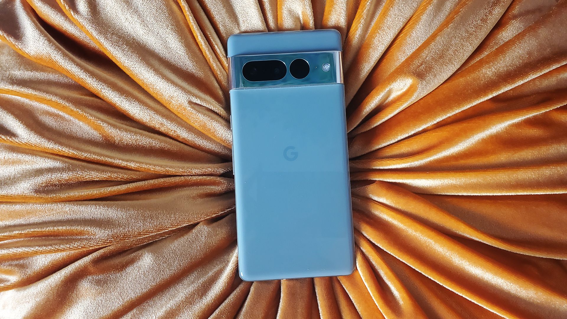 The Google Pixel 7 Pro laying face down.
