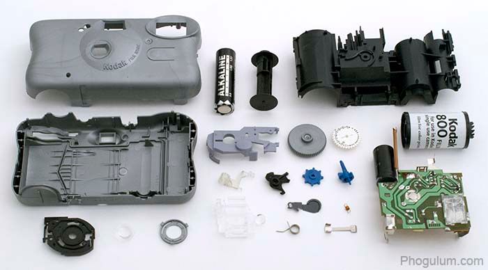 Disposable camera parts.