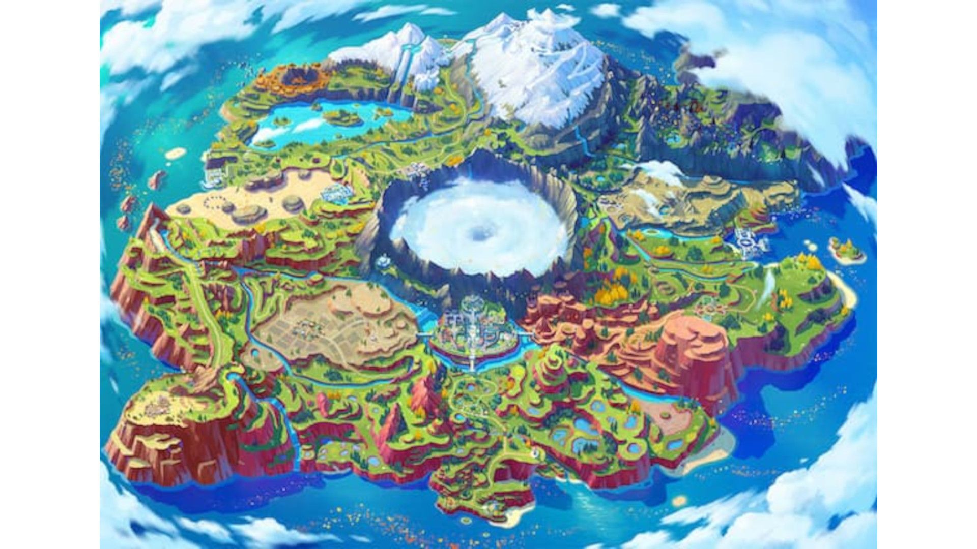 A map of the Paldea region in 'Pokémon Scarlet and Violet' is shown.