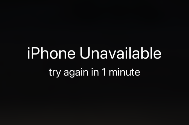 iPhone Unavailable lockscreen error