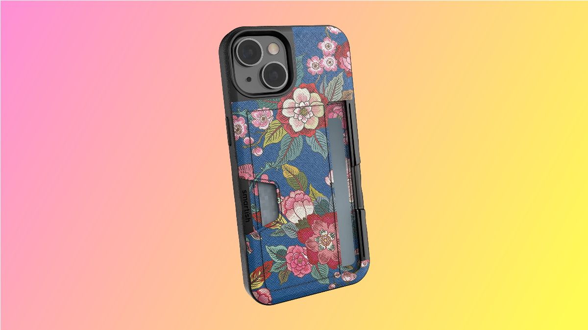 Smartish Wallet Slayer Vol. 2 on pink and yellow background