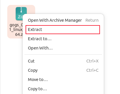 Right-click context menu with "Extract" option highlighted