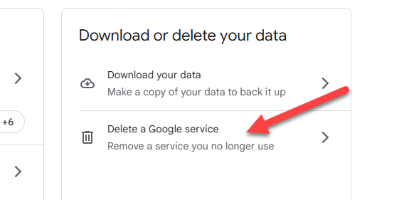Delete data from a service.