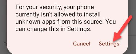 Grant permission to install unknown apps.