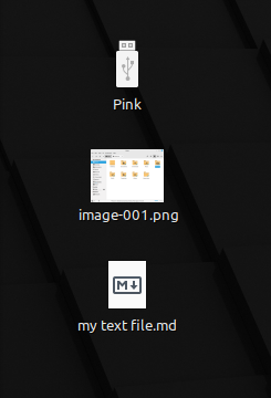 Desktop icons representing files and mounted devices in Linux Mint 21.1