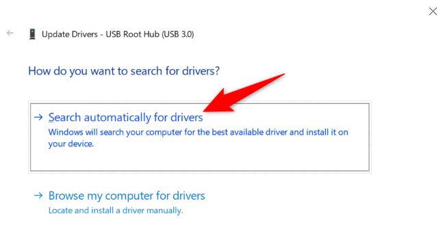 Click "Search Automatically for Drivers."