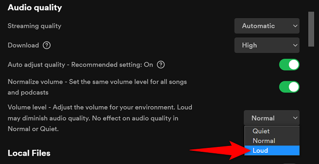 Choose &ldquo;Loud&rdquo; in the &ldquo;Volume Level&rdquo; menu.