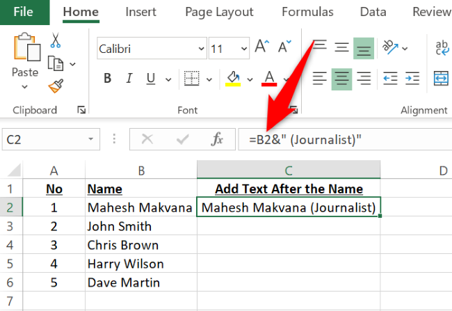 Existing Text How to Add Text to a Cell With a Formula in Excel