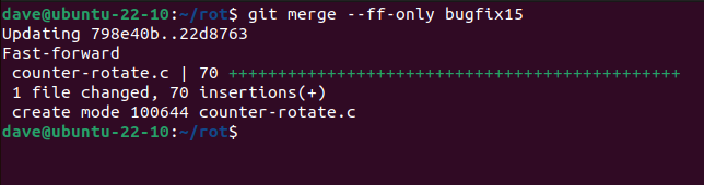 Using the --ff-only option to prevent a three-way merge from being used if a fast-forward merge is not possible