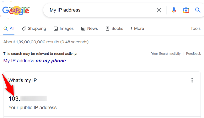 View public IP address.