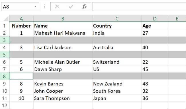 Select additional rows.