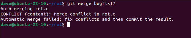 Get reporting conflicts and halting a merge