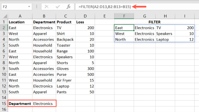 How to Use the FILTER Function in Microsoft Excel