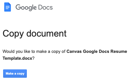 Make a Copy of a Google Docs file