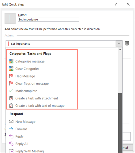 Categories, Tasks, and Flags Quick Steps