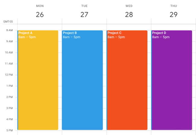 Day Theming in Google Calendar