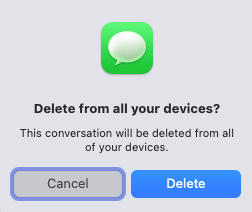 Confirmation to delete a conversation