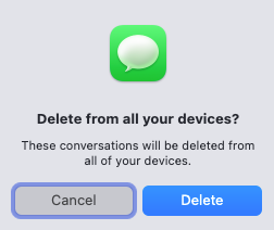 Confirmation to delete conversations